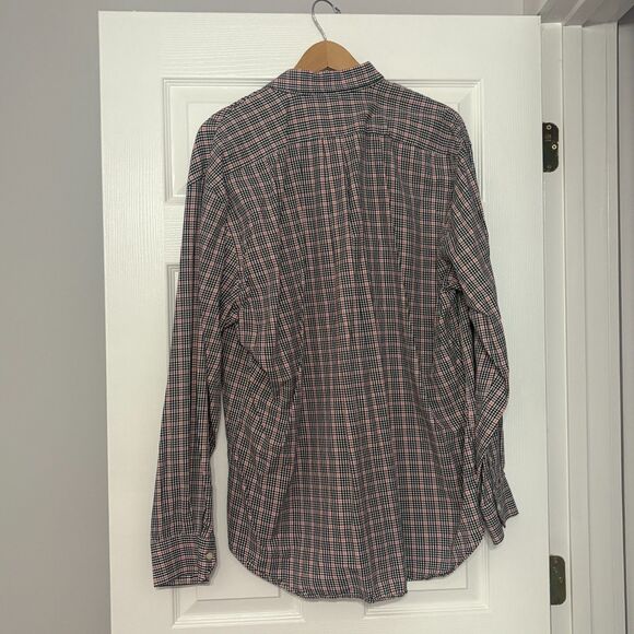 Peter Millar Shirt Mens XL Black Red Check Plaid Button Down 100% Cotton Pocket - Picture 2 of 4